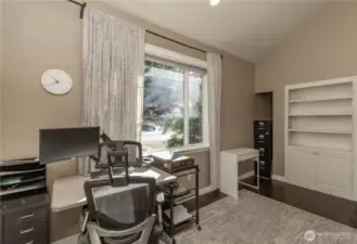 Spacious with built-in shelving and closet.