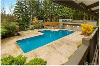 The Sixty-01 Community has 4 pools, you live near the biggest one.  Nearby pool's clubhouse also features restaurant, pool table, games and more!