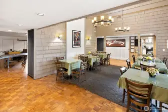 Restaurant and bar on the top floor of the club house features views overlooking the pool.