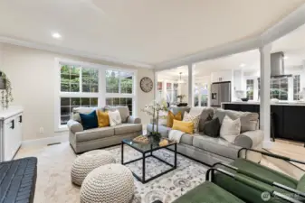 Spacious gathering area designed for everyday living and entertaining.