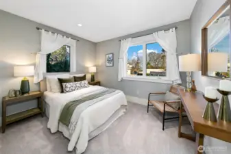 Two of two bedrooms on the main floor.