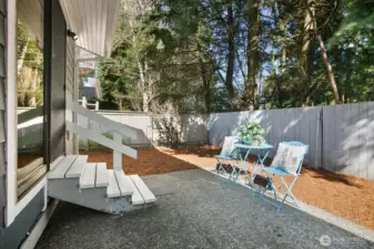 Concrete pad perfect for a dining set