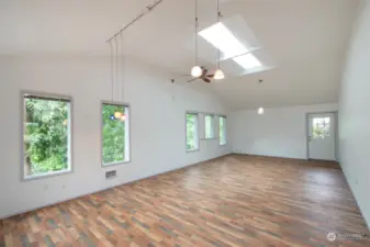 Family Room with vaulted ceilings