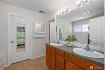 5 piece ensuite bathroom with large walk in closet.