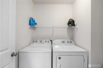 Laundry room upstairs. Washer & dryer included.