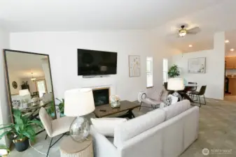Vaulted Ceilings and open living.