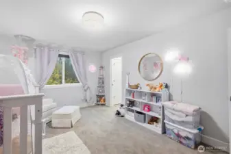 The walk-in closet in this bedroom is where the home's Smart House Panel resides. At the home is a good description of that unit.