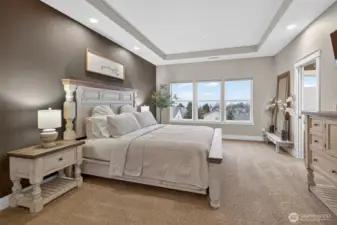 Primary suite on upper level