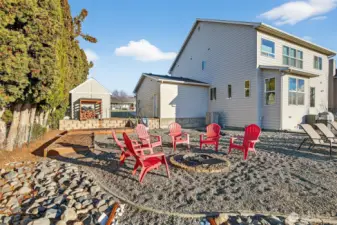 Side yard with firepit and room for Shed, Pool, Playset, Garden etc
