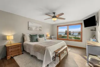 Primary bedroom.  Look at the view!