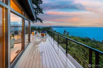 The deck is large for all your entertaining needs