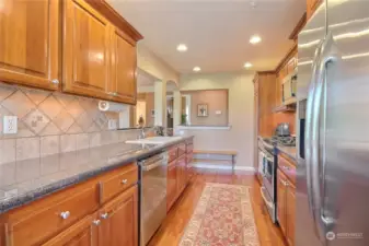 Elegant kitchen, well maintained with SS appliances and gas stove top cooking!