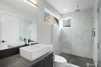 Primary bathroom with rainfall shower head