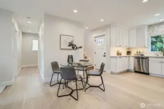 Entertaining is easy with the dining area off the kitchen.