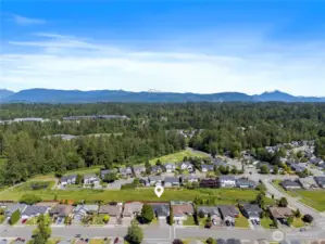 Drone view of house.