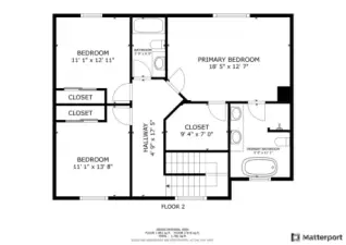 Upper level floor plan