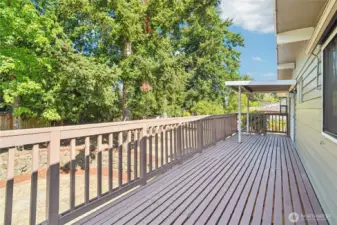 Back deck overlooking ample back yard.