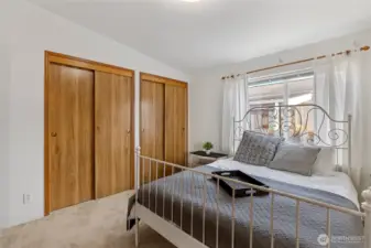 Primary bedroom with double closets