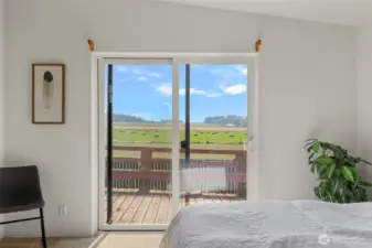 Second bedroom with a view and access to large deck