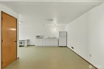 kitchenette area in basement