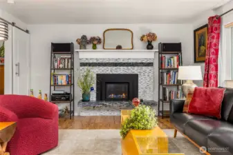 Beautiful gas fireplace with remote control