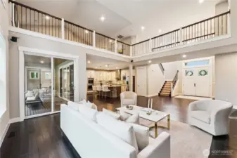 17' ceilings! Notice the extensive millwork throughout the home!