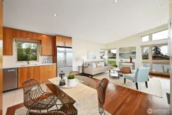 High end appliances, walnut custom cabinets, intentional layout, carefully designed for maximum functionality.