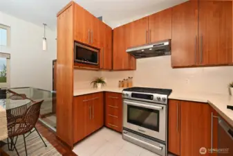 High end kitchen appliances and amazing cabinet design for maximum storage.