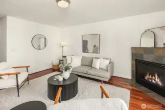 Gas fireplace makes for cozy evenings.