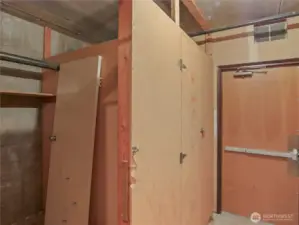 Storage unit located next to parking