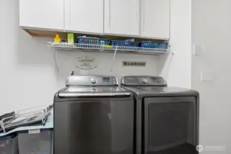 Utility room with pantry just off the kitchen and leads to the garage.