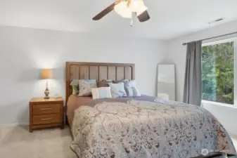 Another angle of the spacious primary bedroom.