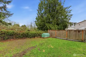Back yard is fully fenced for pets and/or children.