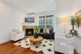 Main floor fireplace and mini splits offer many options for year round comfort