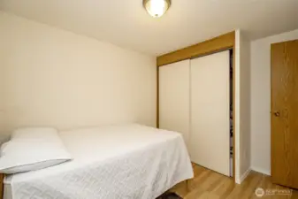Closet space in bedroom number one.