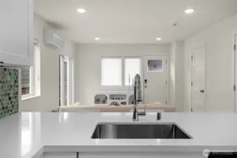 Deep stainless kitchen sink
