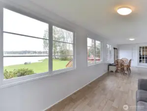 See amazing birds from the sunporch.  New floor, new paint, new heater, new lighting