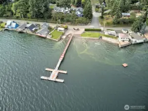 Drone view of the Shore Hill community dock