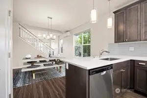 Looking toward the dining room from the kitchen.