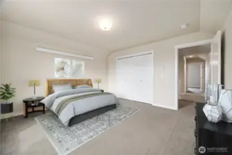 This bedroom faces to the west and takes in the sunsets and those westerly views.