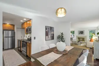 Nicely updated kitchen features stainless appliances and granite counters.