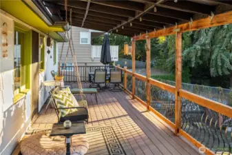 The porch swing is a delightful place to enjoy a morning cup of coffee or an afternoon lemonade.  Heck!  There isn't much that isn't fabulous when you are in a porch swing.