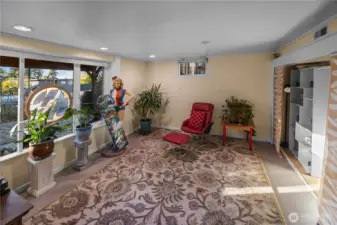 On the lower level you will find the 3rd bedroom.  An almost full wall of windows lets the natural light shine in.