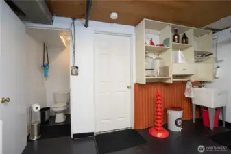 And just in case 2 loos aren't enough, here is a 3rd- the not so secret toilet is in the garage.  When you gotta go, you gotta go?!