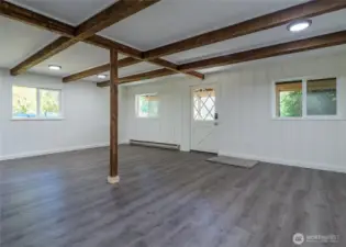 Lots of space for family room, play room, gym space