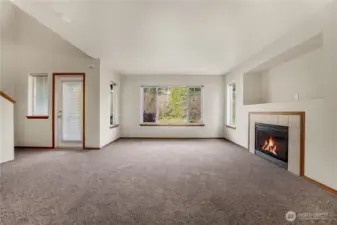 Great living space on the second floor. Door to the left leads to your covered patio.