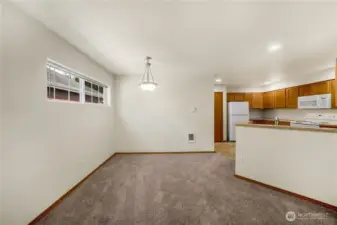 Expansive Dining Area allows for any size of table.