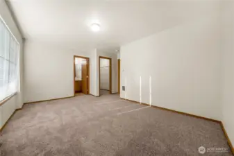 Primary Bedroom one level up from Living Room.