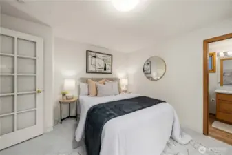 Main level guest suite is ideal for guests or extended family