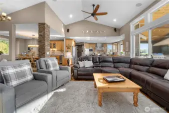 Spacious Great Room with vaulted ceilings